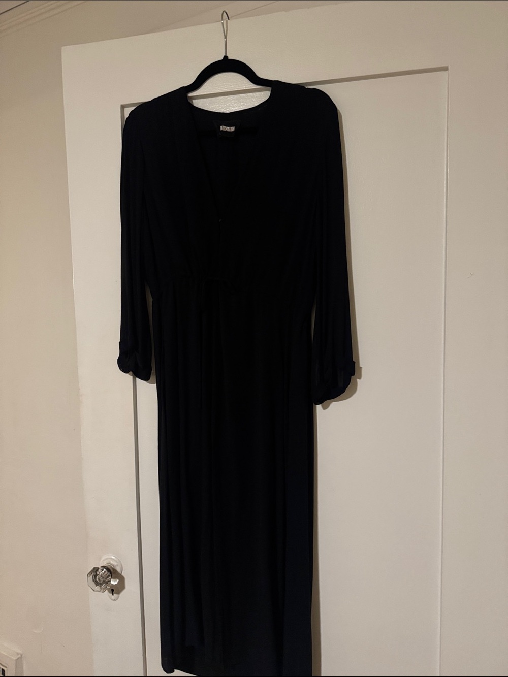 Reformation Black Long Sleeve Maxi Dress